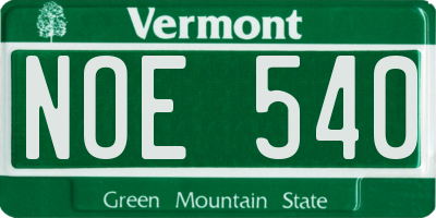 VT license plate NOE540