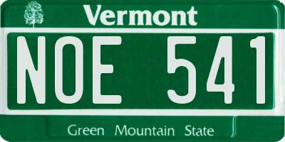 VT license plate NOE541