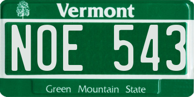 VT license plate NOE543