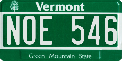 VT license plate NOE546