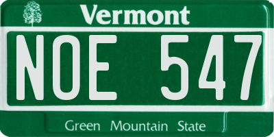 VT license plate NOE547