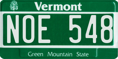 VT license plate NOE548