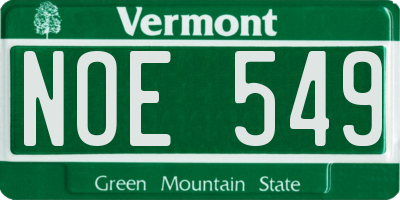 VT license plate NOE549