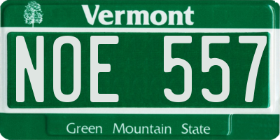 VT license plate NOE557