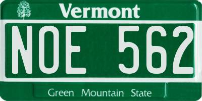 VT license plate NOE562