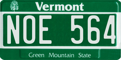 VT license plate NOE564
