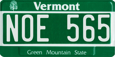 VT license plate NOE565