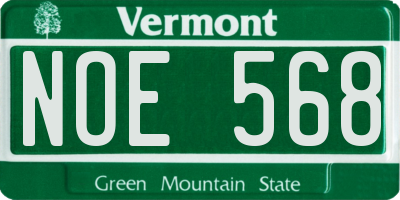VT license plate NOE568