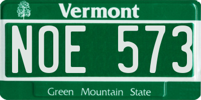 VT license plate NOE573