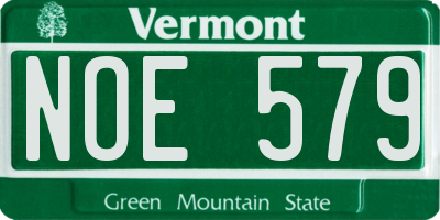 VT license plate NOE579