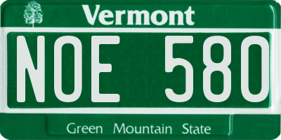 VT license plate NOE580