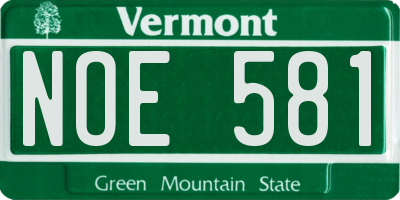 VT license plate NOE581