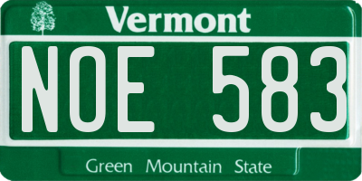 VT license plate NOE583