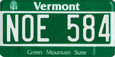 VT license plate NOE584