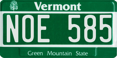 VT license plate NOE585