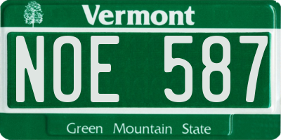VT license plate NOE587