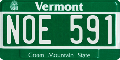 VT license plate NOE591