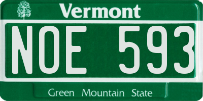 VT license plate NOE593