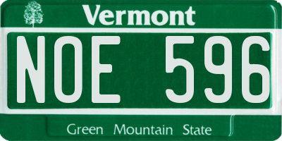 VT license plate NOE596
