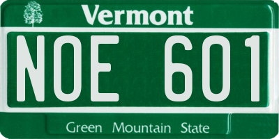 VT license plate NOE601