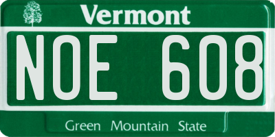 VT license plate NOE608