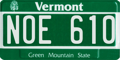 VT license plate NOE610