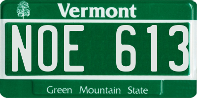 VT license plate NOE613