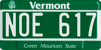 VT license plate NOE617