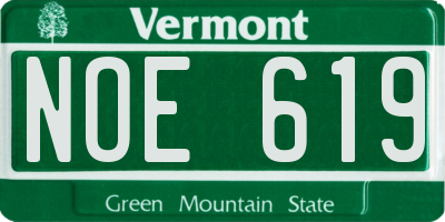 VT license plate NOE619