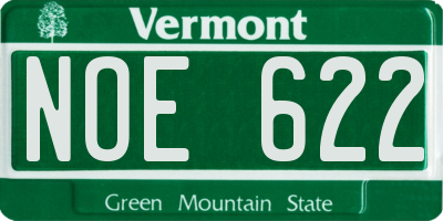 VT license plate NOE622