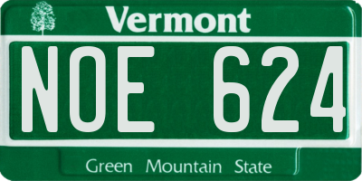 VT license plate NOE624