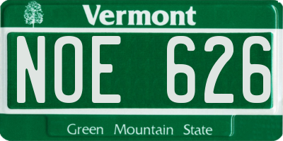 VT license plate NOE626