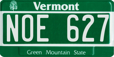 VT license plate NOE627