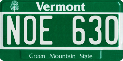 VT license plate NOE630