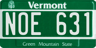 VT license plate NOE631
