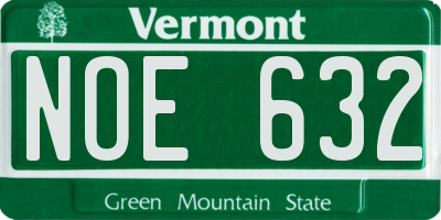 VT license plate NOE632