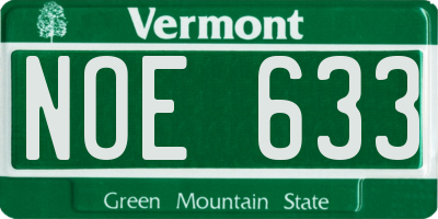 VT license plate NOE633