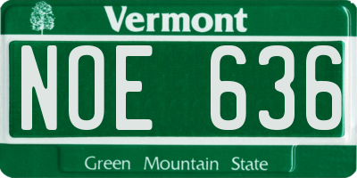 VT license plate NOE636
