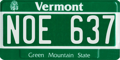VT license plate NOE637
