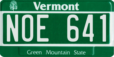 VT license plate NOE641