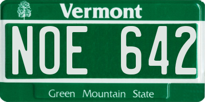 VT license plate NOE642