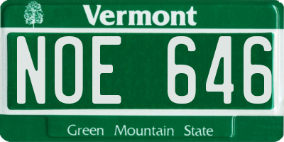 VT license plate NOE646