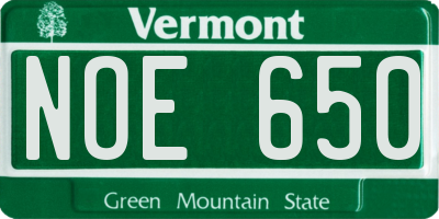 VT license plate NOE650