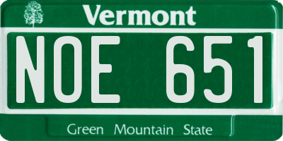 VT license plate NOE651