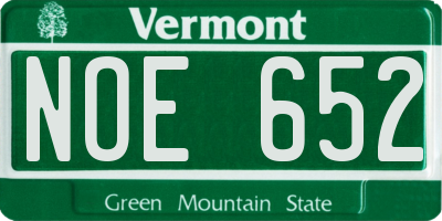 VT license plate NOE652