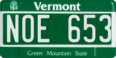 VT license plate NOE653