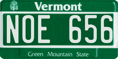 VT license plate NOE656