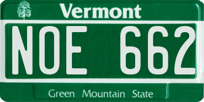 VT license plate NOE662