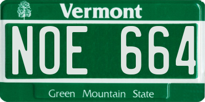 VT license plate NOE664