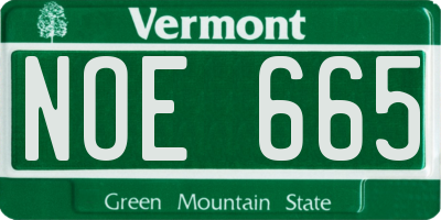 VT license plate NOE665